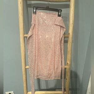 Pink sequin Lucy in the sky halter dress.